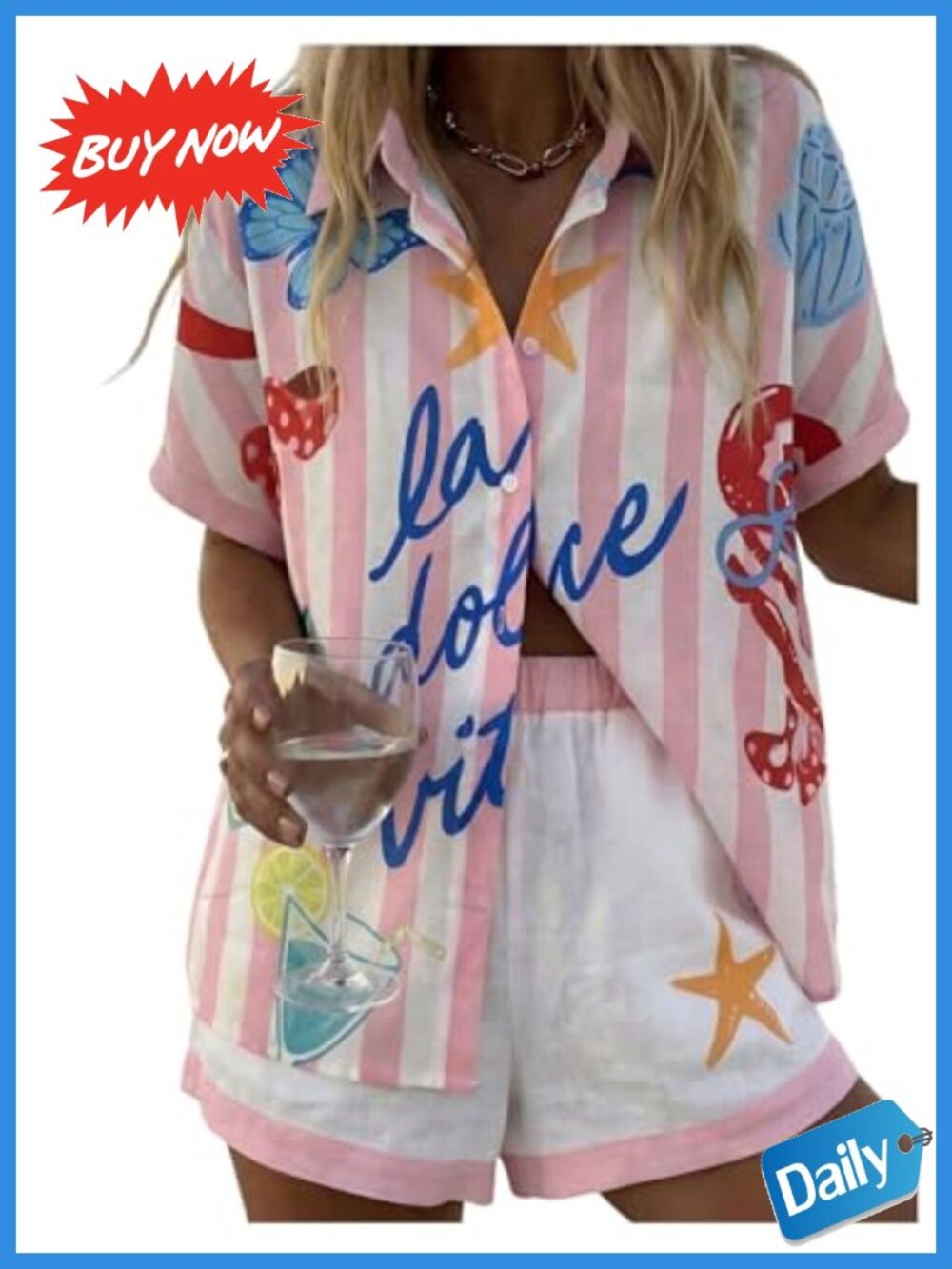 2 Piece Short Set Button Up Top Wide Leg Shorts Matching Lounge Vacation